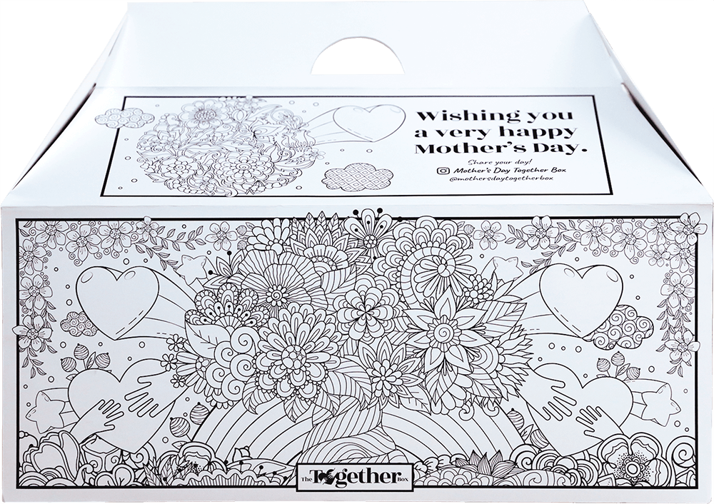 Mothers day box with colouring in sections